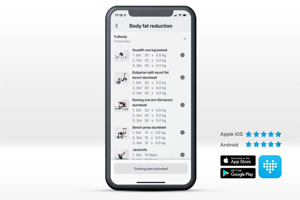 Your members see their training plan and exercises clearly displayed in the MySports app