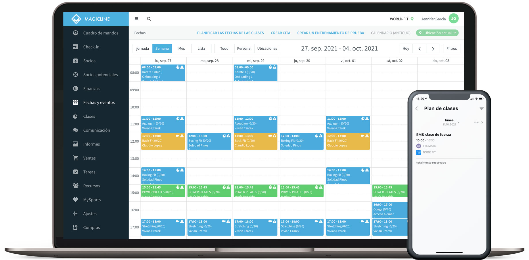 <p>Aplicación gratuita de MySports con planes de entrenamiento, área de socio para tus clientes y clases de Zoom para la casa.</p>
